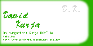 david kurja business card